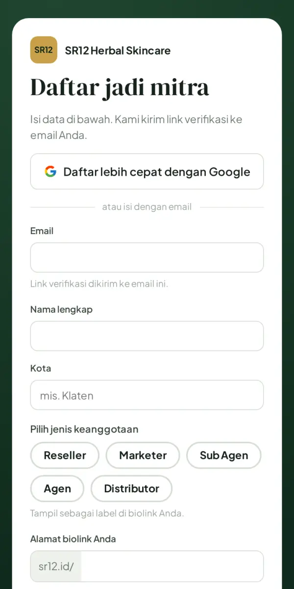 Buka halaman daftar