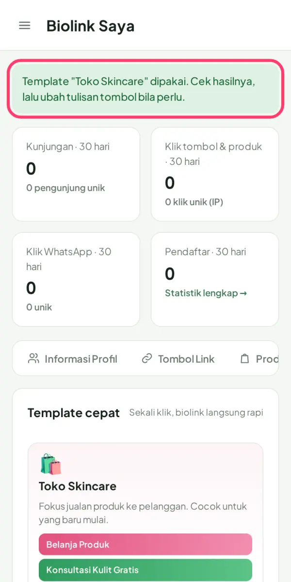 Pakai template, sekali klik langsung rapi