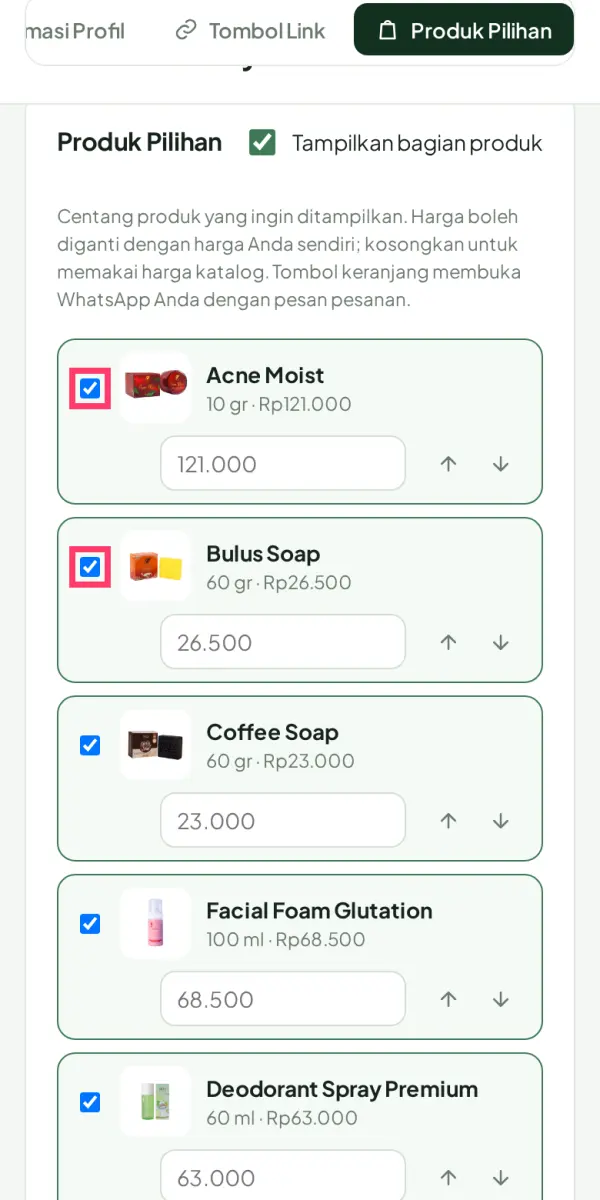 Pilih produk jagoan