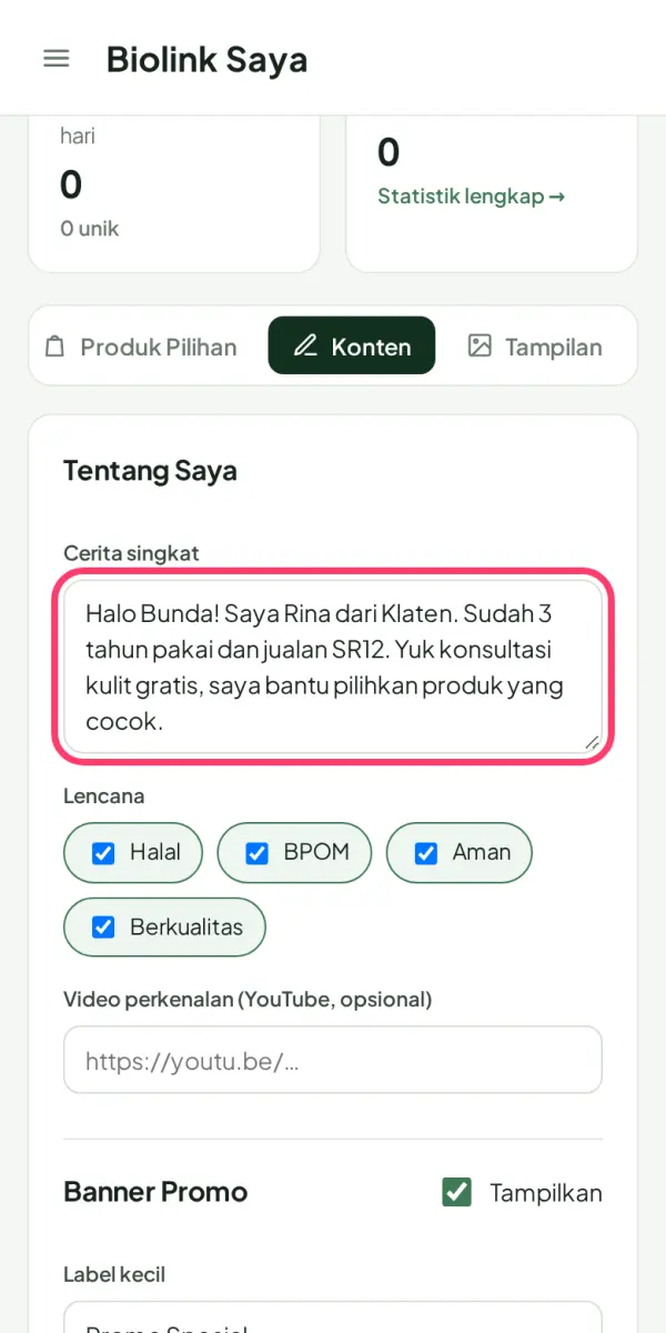Cerita tentang Bunda & testimoni