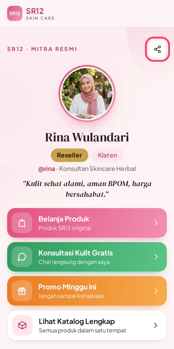 Bagikan ke status & media sosial